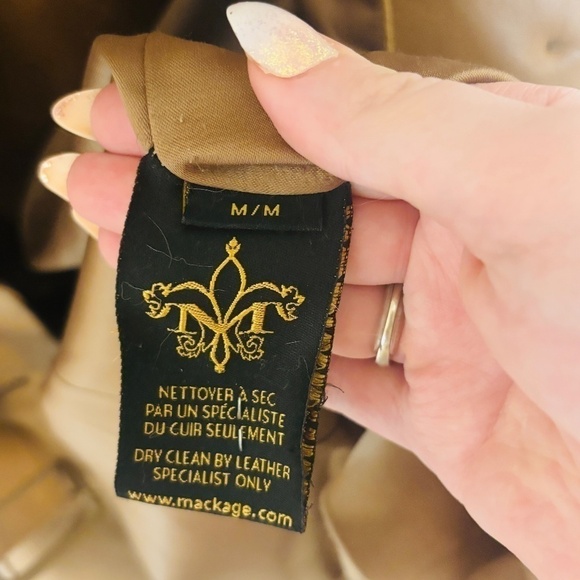 MACKAGE Tan Brown Wool Blend Luxury Trench Coat SZ Medium - Picture 11 of 13